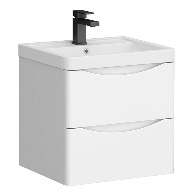 Monza Gloss White 500mm Wide Wall Mounted Vanity Unit