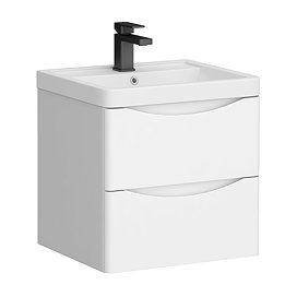Monza Gloss White 500mm Wide Wall Mounted Vanity Unit