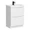 Monza Gloss White 600mm Wide Floor Standing Vanity Unit