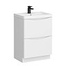 Monza Gloss White 600mm Wide Floor Standing Vanity Unit