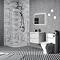 Monza Gloss White 600mm Wide Wall Mounted Vanity Unit  In Bathroom Large Image