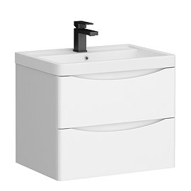 Monza Gloss White 600mm Wide Wall Mounted Vanity Unit