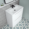 Monza Gloss White 750mm Wide Floor Standing Vanity Unit