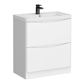 Monza Gloss White 750mm Wide Floor Standing Vanity Unit