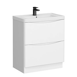 Monza Gloss White 750mm Wide Floor Standing Vanity Unit