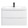 Monza Gloss White 750mm Wide Wall Mounted Vanity Unit