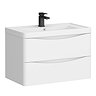 Monza Gloss White 750mm Wide Wall Mounted Vanity Unit