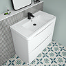 Monza Gloss White 900mm Wide Floor Standing Vanity Unit