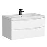 Monza Gloss White 900mm Wide Wall Mounted Vanity Unit