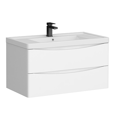 Monza Gloss White 900mm Wide Wall Mounted Vanity Unit