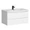 Monza Gloss White 900mm Wide Wall Mounted Vanity Unit