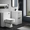 Monza Gloss White Floor Standing Sink Vanity Unit + Square Toilet Package Large Image