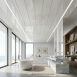 Monza Gloss White PVC Ceiling Panel 2700 x 250mm (4 Pack)