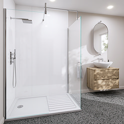 Monza Gloss White PVC Shower Wall Panel 2400 x 1000mm