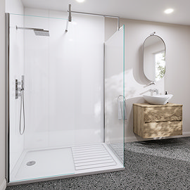 Monza Gloss White PVC Shower Wall Panel 2400 x 1000mm