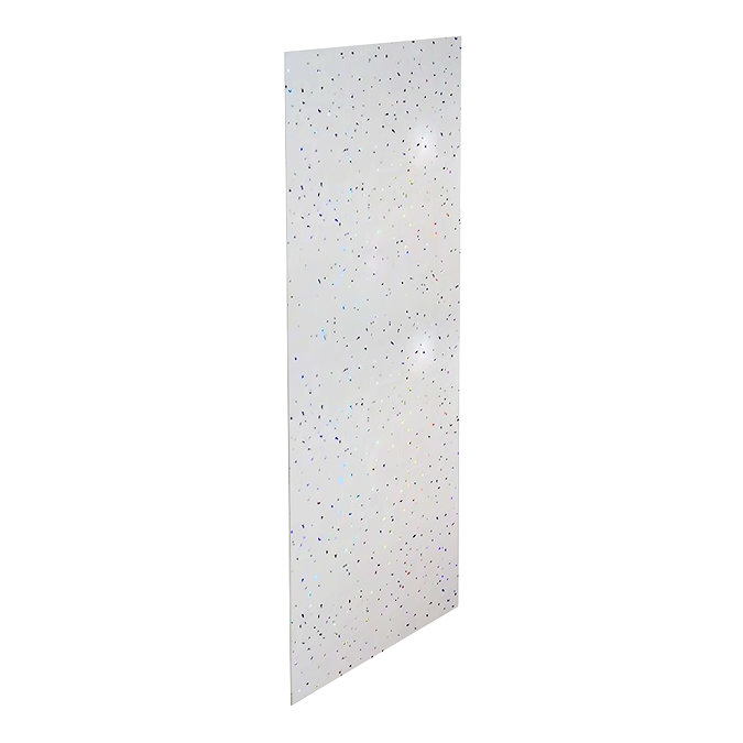 Monza Gloss White Sparkle PVC Shower Wall Panel 2400 x 1000mm