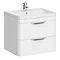 Monza Gloss White Wall Hung Sink Vanity Unit + Square Toilet Package  Profile Large Image