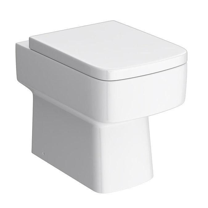 Monza Gloss White Wall Hung Sink Vanity Unit + Square Toilet Package  In Bathroom Large Image