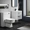 Monza Gloss White Wall Hung Sink Vanity Unit + Square Toilet Package Large Image