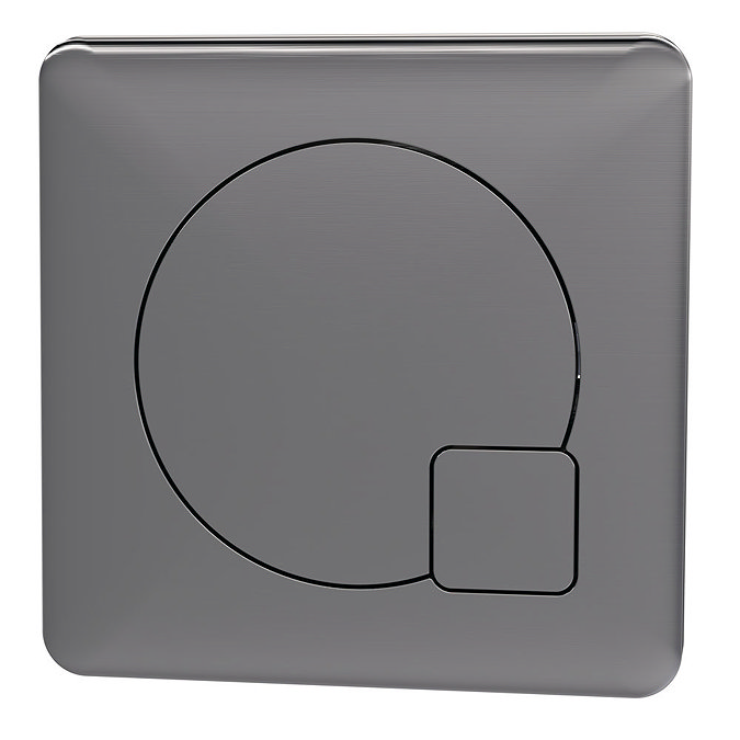 Monza Graphite Oak 500mm Wide WC Unit with Cistern, Brushed Gunmetal Grey Flush + Modern Pan