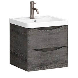 Monza Graphite Oak 500mm Wide Wall Mounted Vanity Unit
