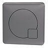 Monza Graphite Oak 500mm Wide WC Unit with Cistern, Brushed Gunmetal Grey Flush + Modern Pan