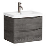 Monza Graphite Oak 600mm Wide Wall Mounted Vanity Unit