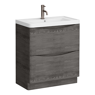 Monza Graphite Oak 750mm Wide Floor Standing Vanity Unit