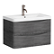 Monza Graphite Oak 750mm Wide Wall Mounted Vanity Unit