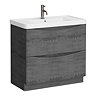 Monza Graphite Oak 900mm Wide Floor Standing Vanity Unit