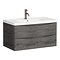 Monza Graphite Oak 900mm Wide Wall Mounted Vanity Unit