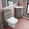 Monza Graphite Oak Corner Floor Standing Vanity Unit