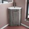 Monza Graphite Oak Corner Floor Standing Vanity Unit
