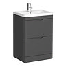 Monza Grey 600mm Floor Standing Vanity Unit (Depth 450mm) Large Image