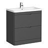 Monza Grey 800mm Floor Standing Vanity Unit (Depth 450mm) Large Image
