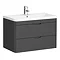 Monza Grey 800mm Wall Hung 2 Drawer Vanity Unit (Depth 450mm) Large Image