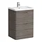 Monza Grey Avola 600mm Floor Standing Vanity Unit (Depth 450mm) Large Image