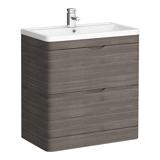 Monza Grey Avola 800mm Floor Standing Vanity Unit (Depth 450mm) Large Image