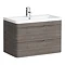 Monza Grey Avola 800mm Wall Hung 2 Drawer Vanity Unit (Depth 450mm) Large Image