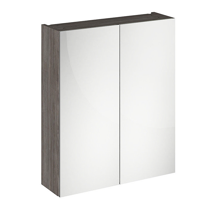 Monza Grey Avola Mirror Cabinet with 2 Doors W600 x D180mm Large Image