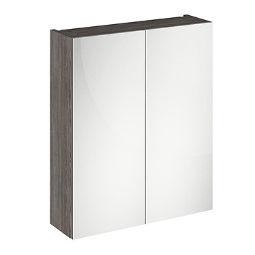 Monza Grey Avola Mirror Cabinet with 2 Doors W600 x D180mm  Profile Large Image