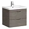 Monza Grey Avola Wall Hung Sink Vanity Unit + Square Toilet Package Profile Large Image
