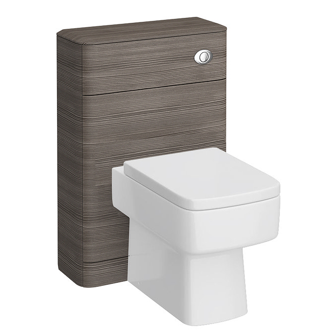 Monza Grey Avola Wall Hung Sink Vanity Unit + Square Toilet Package  In Bathroom Large Image