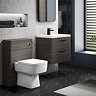Monza Grey Avola Wall Hung Sink Vanity Unit + Square Toilet Package Large Image