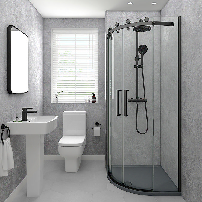 Monza Grey Concrete PVC Shower Wall Panel 2400 x 1000mm