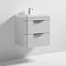 Monza 600mm Grey Mist Wall Hung 2 Drawer Vanity Unit with Basin  In Bathroom Large Image