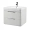 Monza Grey Mist 600mm Wall Hung 2 Drawer Vanity Unit with Basin  Large Image