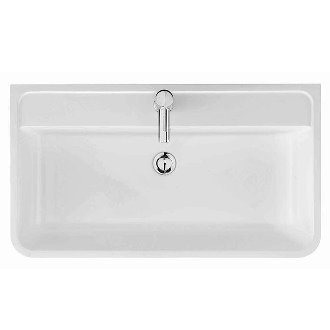 Monza Grey Mist 800mm Wall Hung 2 Drawer Vanity Unit with Basin Feature Large Image