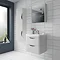 Monza Grey Mist Wall Mounted Tall Cupboard Feature Large Image