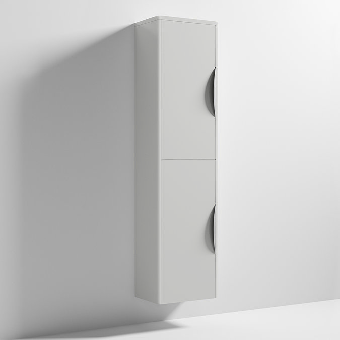 Monza Grey Mist Wall Mounted Tall Cupboard Standard Large Image